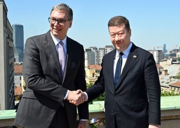 Александар Вучић и Томио Окамура (ФОТО ТАН‌ЈУГ/ РАДЕ ПРЕЛИЋ)
