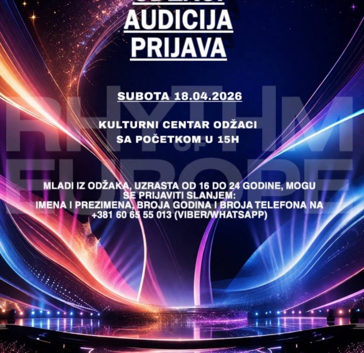 Аудиција за „Ритам Европе“ 18. априла у Оџацима – прилика за младе таленте