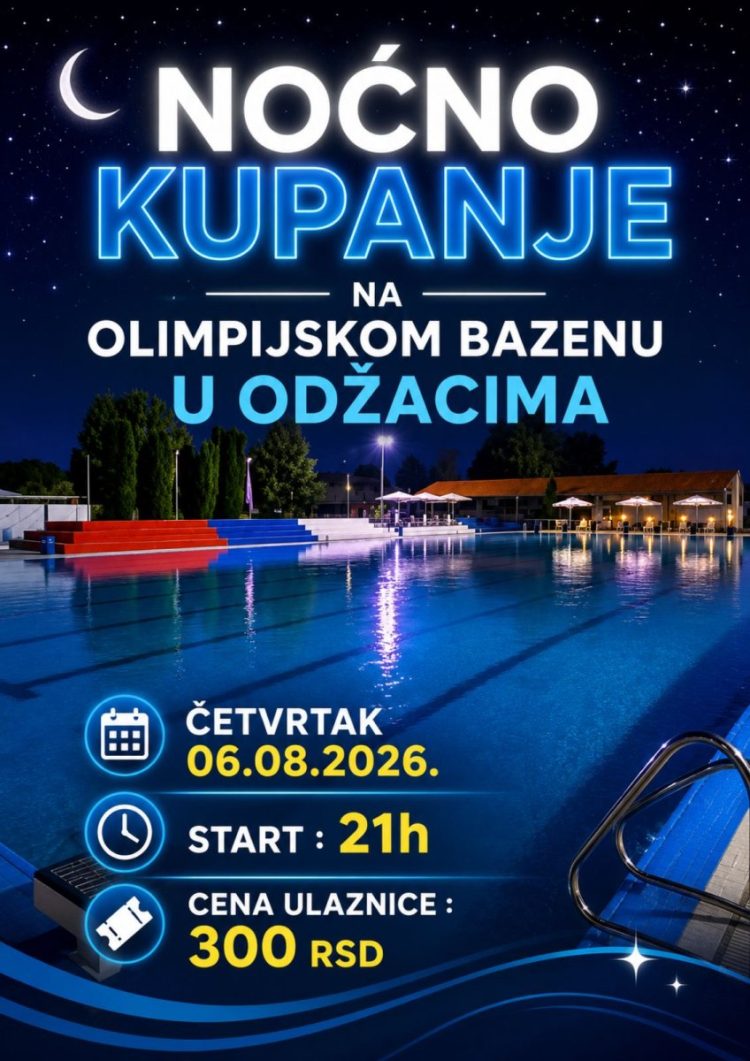 У четвртак ноћно купање на базену у Оџацима
